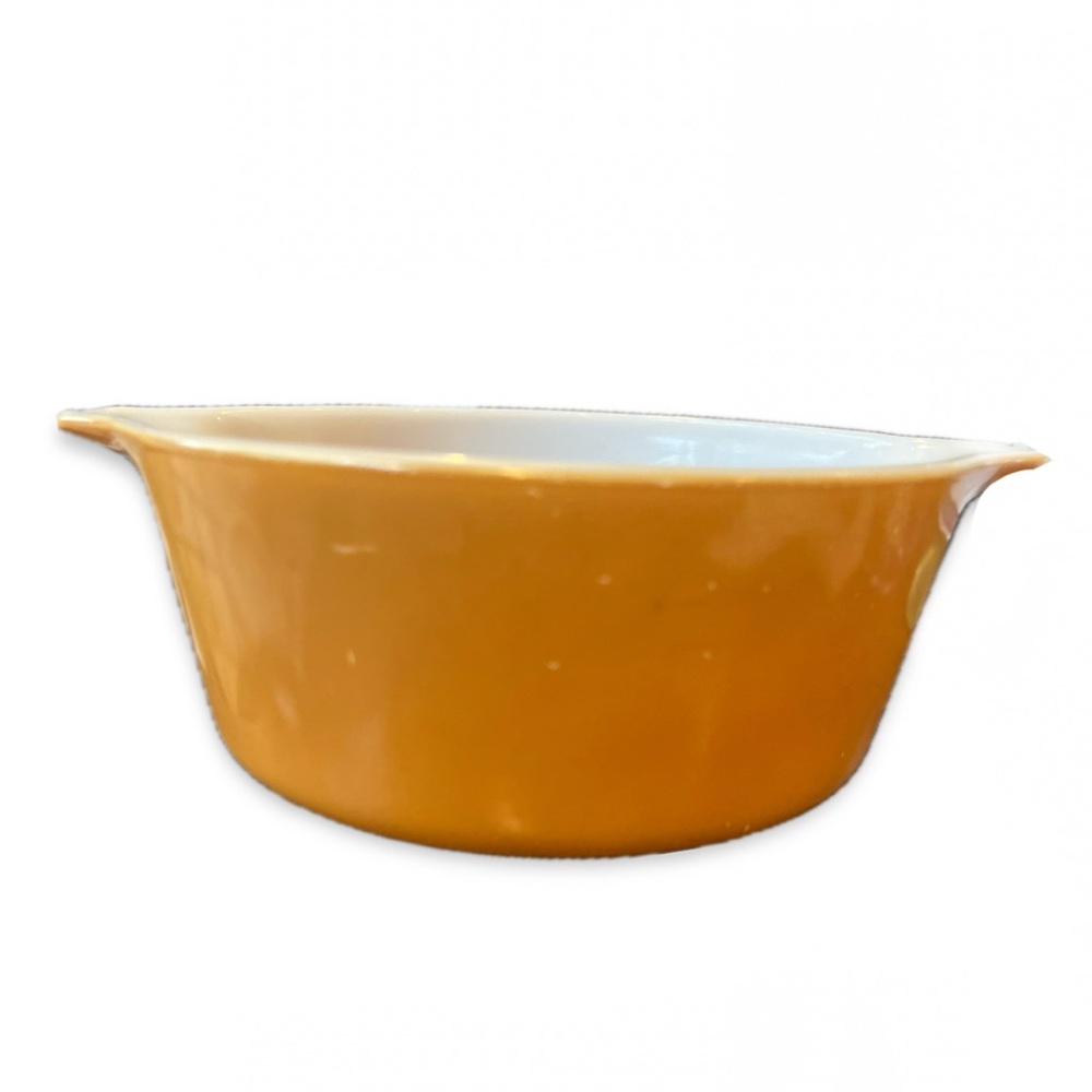 Vintage Pyrex Orange Mixing Bowl 1 1/2 Quarts Casserole Dish with Brown Lid